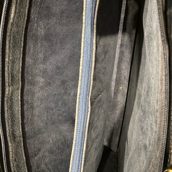 Vintage blue portfolio satchel laptop bag - Picture 6 of 6